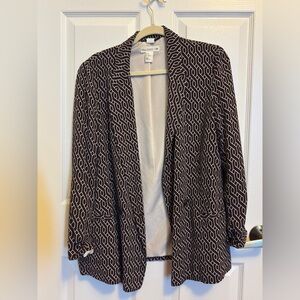 H&M Black and White Patterned Blazer